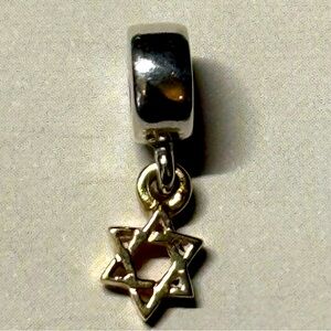 Pandora charm Star of David. ✡️ Sterling silver and 14k gold star.